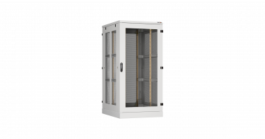 Фотография товара 'TLK TFA-338010-GPPP-GY Напольный шкаф 19", 33U, стеклянная дверь, перфорированные боковые стенки'