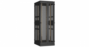 Фотография товара 'TLK TFA-478010-WEWE-BK Напольный шкаф 19", 47U, перфорированные двухстворчатые двери'
