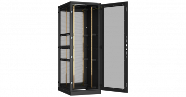 Фотография товара 'TLK TFA-428010-GPWP-BK Напольный шкаф 19", 42U, стеклянная дверь'