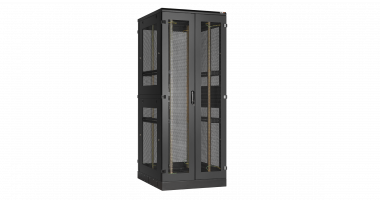 Фотография товара 'TLK TFA-428012-WEWE-BK Напольный шкаф 19", 42U, перфорированные двухстворчатые двери'