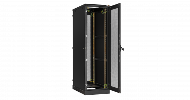 Фотография товара 'TLK TFA-248010-PMPM-BK Напольный шкаф 19", 24U, перфорированные двери'