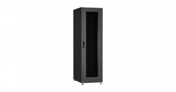 Фотография товара 'TLK TFR-428010-GMWM-R2-BK Напольный шкаф 19", 42U, дверь со стеклом и двустворчатая перфорированная'