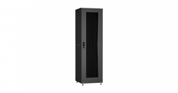 Фотография товара 'TLK TFR-426060-GMWM-R2-BK Напольный шкаф 19", 42U, дверь со стеклом и двустворчатая перфорированная'