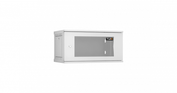 Фотография товара 'TLK TWI-066035-R-G-GY Настенный разборный шкаф 19", 6U, стеклянная дверь, Ш600хВ303хГ350мм'