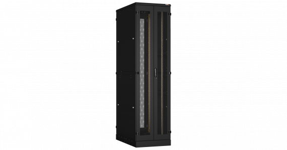 Фотография товара 'TLK TFA-476012-WHWH-BK Напольный шкаф 19", 47U, перфорированные двухстворчатые двери'