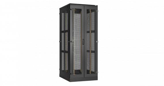 Фотография товара 'TLK TFA-428080-WPWP-BK Напольный шкаф 19", 42U, перфорированные двухстворчатые двери'