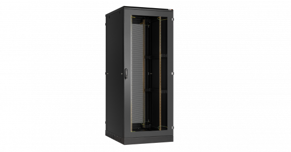 Фотография товара 'TLK TFA-428080-PMMM-BK Напольный шкаф 19", 42U, перфорированная дверь и металлическая'