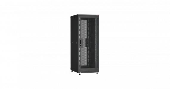 Фотография товара 'TLK TFR-426010-WMMM-R2-BK Напольный шкаф 19", 42U, двустворчатые перфорированные двери и металлическая'