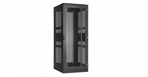 Фотография товара 'TLK TFA-428012-PHWH-BK Напольный шкаф 19", 42U, перфорированные одно и двухстворчатые двери'