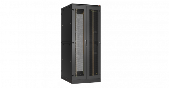 Фотография товара 'TLK TFA-428080-WHWH-BK Напольный шкаф 19", 42U, перфорированные двухстворчатые двери'