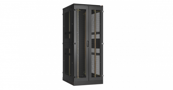 Фотография товара 'TLK TFA-3360-W-BK Дверь двухстворчатая перфорированная на раме с замком и петлями'