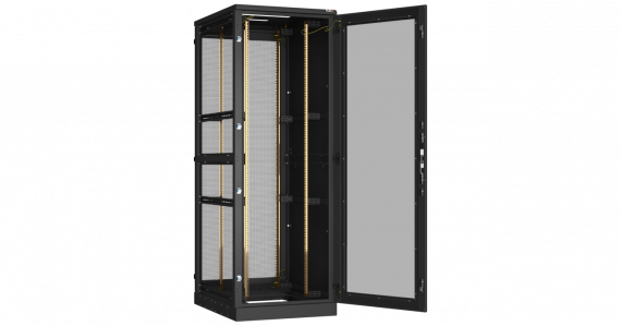 Фотография товара 'TLK TFA-428010-GPWP-BK Напольный шкаф 19", 42U, стеклянная дверь'