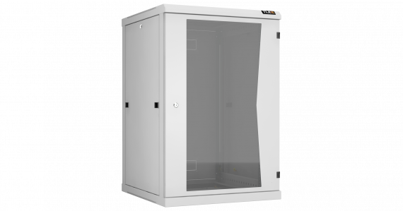 Фотография товара 'TLK TWC-186060-R-G-GY Настенный разборный шкаф 19", 18U, стеклянная дверь, Ш600хВ904хГ600мм'