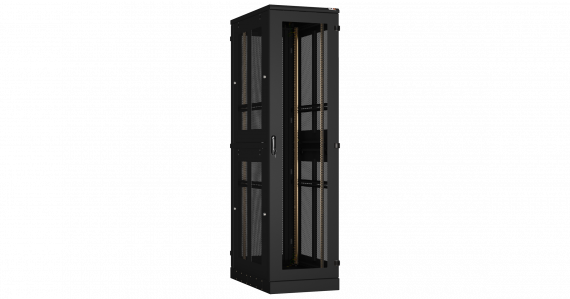 Фотография товара 'TLK TFA-476010-GEPE-BK Напольный шкаф 19", 47U, перфорированные двухуровневые стенки'