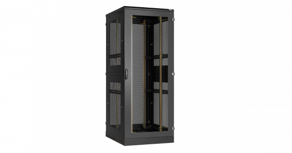 Фотография товара 'TLK TFA-428010-GEPE-BK Напольный шкаф 19", 42U, стеклянная дверь'