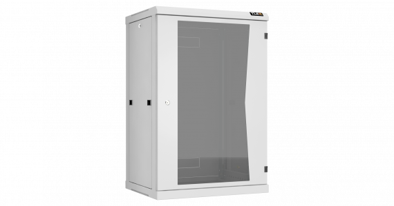 Фотография товара 'TLK TWC-186045-R-G-GY Настенный разборный шкаф 19", 18U, стеклянная дверь, Ш600хВ904хГ450мм'